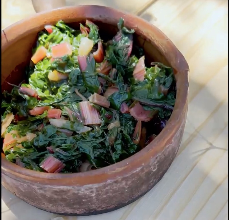 Swiss Chard with garlic chilli and extra virgin olive oil, sautè in the